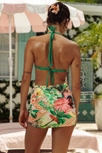 LULI CHIC - Luxe Stitch Triangle Halter Top & Scrunch Up Mini Skirt • Palma