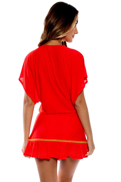 LULI CHIC - Playera Ruffle Dress • Red