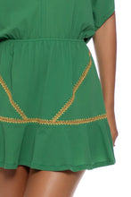 LULI CHIC - Luxe Stitch Playera V Neck Ruffle Dress • Palma