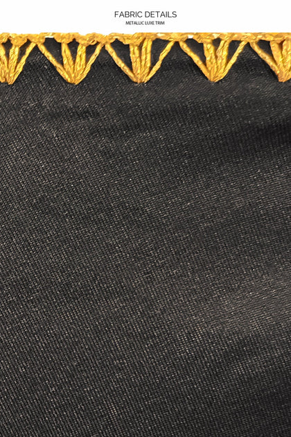 LULI CHIC - Luxe Stitch Free Form Bandeau Top & Luxe Stitch Seamless Wavy Ruched Back Brazilian Tie Side Bottom • Black Campaign