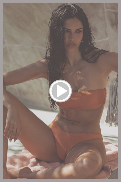 LULI CHIC - Free Form Bandeau Top & High Leg Brazilian Bottom • Azafran