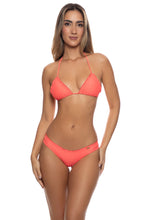 COSITA BUENA - Wavy Triangle Top & Full Ruched Back Bottom • Fire Coral