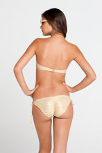 COSITA BUENA - Underwire Push Up Bandeau & Wavey Full Tie Side Ruched Back • Gold Rush