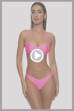 COSITA BUENA - Underwire Push Up Bandeau Top & High Leg Brazilian Bottom • Neon Pink Shiny