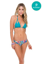 COSITA BUENA - Zig Zag Knotted Cut Out Triangle Top & Buns Out Ink Mesh Reversible Bottom • Multicolor