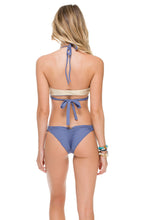 COSITA BUENA - Reversible Cross Over Halter & Strappy Brazilian Ruched Back Bottom • Blue Moon