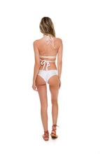 COSITA BUENA - Reversible Cross Over Halter & Scrunch Panty Ruched Back • White
