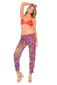 COSITA BUENA - Seamless Plunge Underwire Push Up Top & Smocked Gipsy Pant • Multicolor