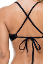 COSITA BUENA - Underwire Adjustable Top & Wavey Full Tie Side Ruched Back • Black