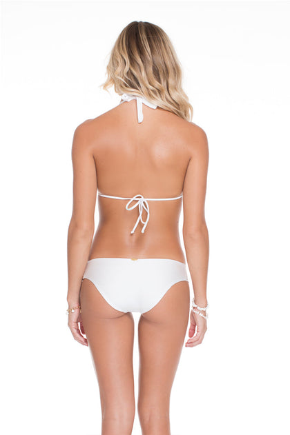 COSITA BUENA - Halter Top & Side Tab Seamless Full Bottom • White