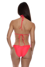 COSITA BUENA - Molded Push Up Bandeau Halter Top & Wavy Ruched Back Full Tie Side Bottom • Bombshell Red