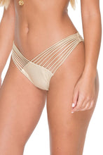 COSITA BUENA - Molded Push Up Bandeau Halter & Strappy Brazilian Ruched Back Bottom • Gold Rush