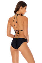 COSITA BUENA - Molded Push Up Bandeau Halter Top & Full Ruched Back Bottom • Black