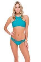 COSITA BUENA - High Neck Sporty Bra & Strappy Brazilian Ruched Back Bottom • Exuma