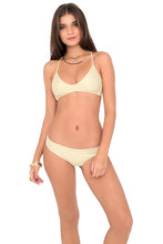 COSITA BUENA - Criss Cross Back Bra Top & Reversible Seamless Full Bottom • Gold Rush