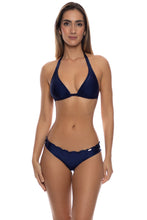 COSITA BUENA - Triangle Halter Top & Full Ruched Back Bottom • Navy