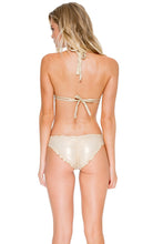 COSITA BUENA - Halter Triangle Top & Full Ruched Back Bottom • Gold Rush