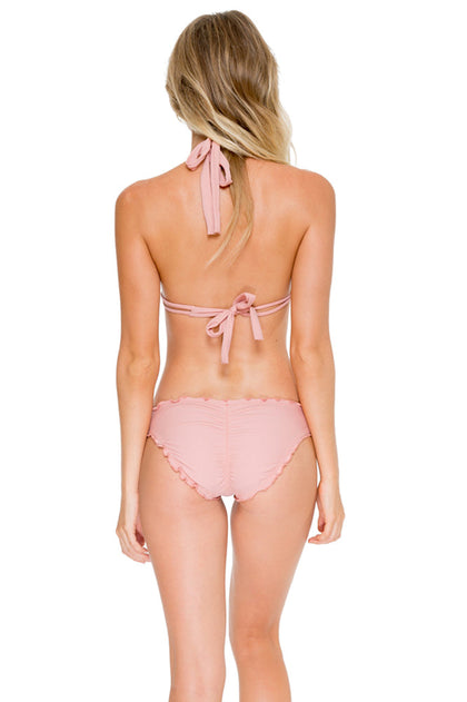 COSITA BUENA - Halter Triangle Top & Full Ruched Back Bottom • Rosa