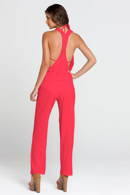 COSITA BUENA - T Back Long Jumpsuit • Bombshell Red