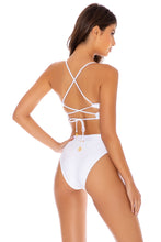 COSITA BUENA - Underwire Top & High Leg Banded Waist Bottom • White