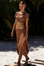 COSITA BUENA - Crop Top & Twist Front Skirt • Brown