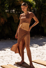 COSITA BUENA - Crop Top & Twist Front Skirt • Brown