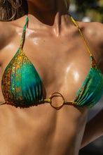 MYSTIC SEAS - Ring Seamless Triangle Top & Ring Seamless Ruched Back Brazilian Tie Side Bottom • Multicolor