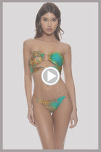 MYSTIC SEAS - Double Loop Bandeau Crop Top  & Ring Brazilian Bottom • Multicolor