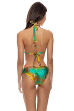 MYSTIC SEAS - Triangle Halter Top & Seamless Full Ruched Back Bottom • Multicolor