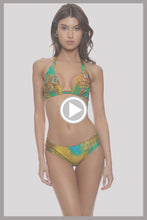 MYSTIC SEAS - Triangle Halter Top & Seamless Full Ruched Back Bottom • Multicolor