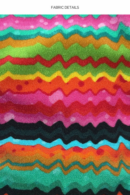 HOLA VERANO! - Wavy Triangle Top & Wavy Ruched Back Tie Side Bottom • Multicolor