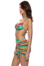 HOLA VERANO! - Wavy Tunnel Bandeau Top & Scrunch Up Mini Skirt • Multicolor