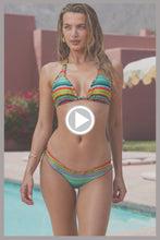 HOLA VERANO! - Wavy Triangle Halter Top & Full Ruched Back Bottom • Multicolor