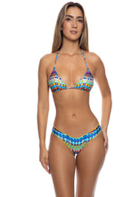 TRIBAL BEACH - Triangle Top & Full Ruched Back Bottom • Multicolor