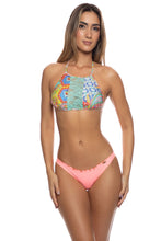 SIREN DANCE - Lace Cut Out Halter Top & Drawstring Back Scrunch Bottom • Multicolor