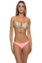 SIREN DANCE - Molded Push Up Bandeau Halter Top & Drawstring Back Scrunch Bottom • Multicolor