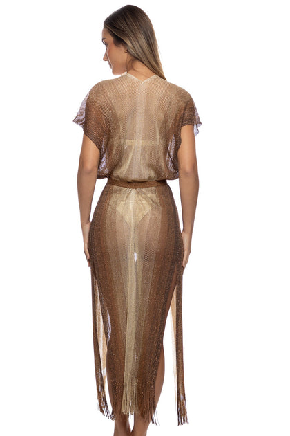 SUNSHINE ADDICT - Long Caftan • Multi Brown