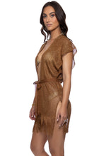 SUNSHINE ADDICT - Short Caftan • Brown | Gold