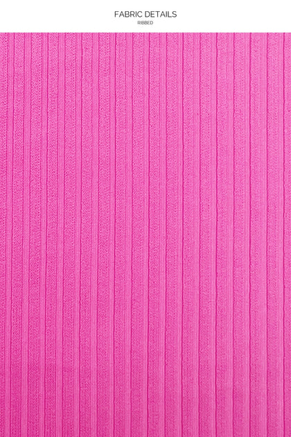 LULI ADORE - Wavy Luxe Stitch Free Form Bandeau Top & Wavy Luxe Stitch Scrunched Up Mini Skirt • Pink