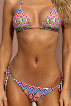 MIAMI SORBET - Seamless Triangle Top & Seamless Wavy Ruched Back Brazilian Tie Side Bottom • Multicolor