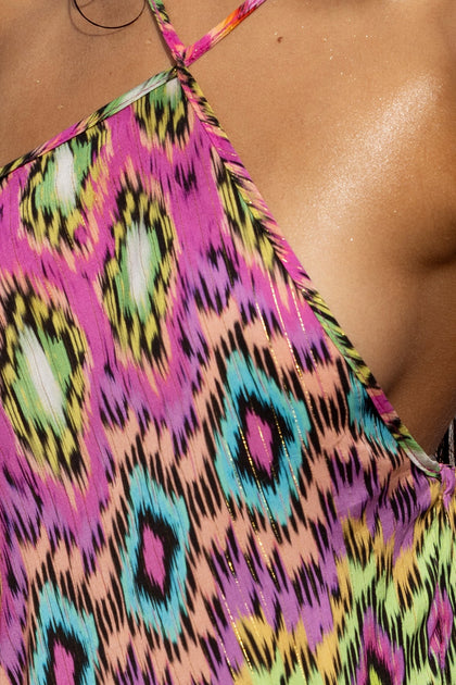 MIAMI SORBET - Halter Neck Babydoll Dress • Multicolor