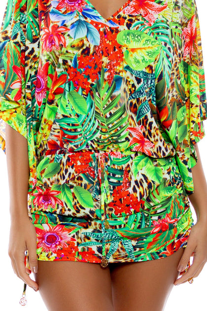 LUSH HORIZONS - Cabana V Neck Dress • Multicolor