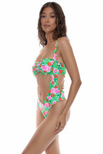STRAWBERRY FIELDS - Wavy Luxe Stitch Bandeau Top & Wavy Luxe Stitch Suspender Ruched Back Brazilian Bottom • Multicolor