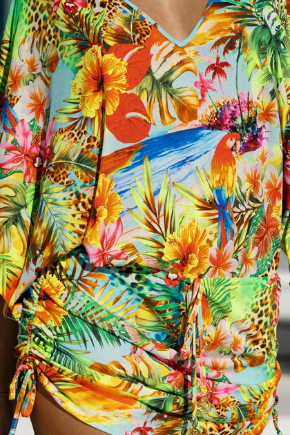 BIRDS OF PARADISE - Cabana V Neck Dress • Multicolor