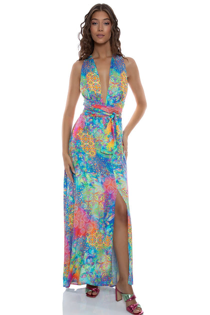 DECO GARDENS - Convertible Maxi Dress • Multicolor