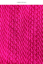 WAVY BABY - Seamless Triangle Top & Seamless Wavy Ruched Back Brazilian Tie Side Bottom • Blazing Pink