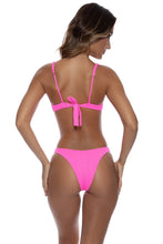 WAVY BABY - Wide Strap Balconette Top & High Leg Brazilian Bottom • Blazing Pink
