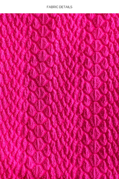 WAVY BABY - Square Neck Laced Up One Piece • Blazing Pink