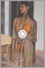 MIAMI ERA - Open Front Tie Short Poncho • Multicolor