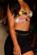 MIAMI DAYDREAM - Double Loop Bandeau Crop Top  & Mini Skirt • Multicolor Runway